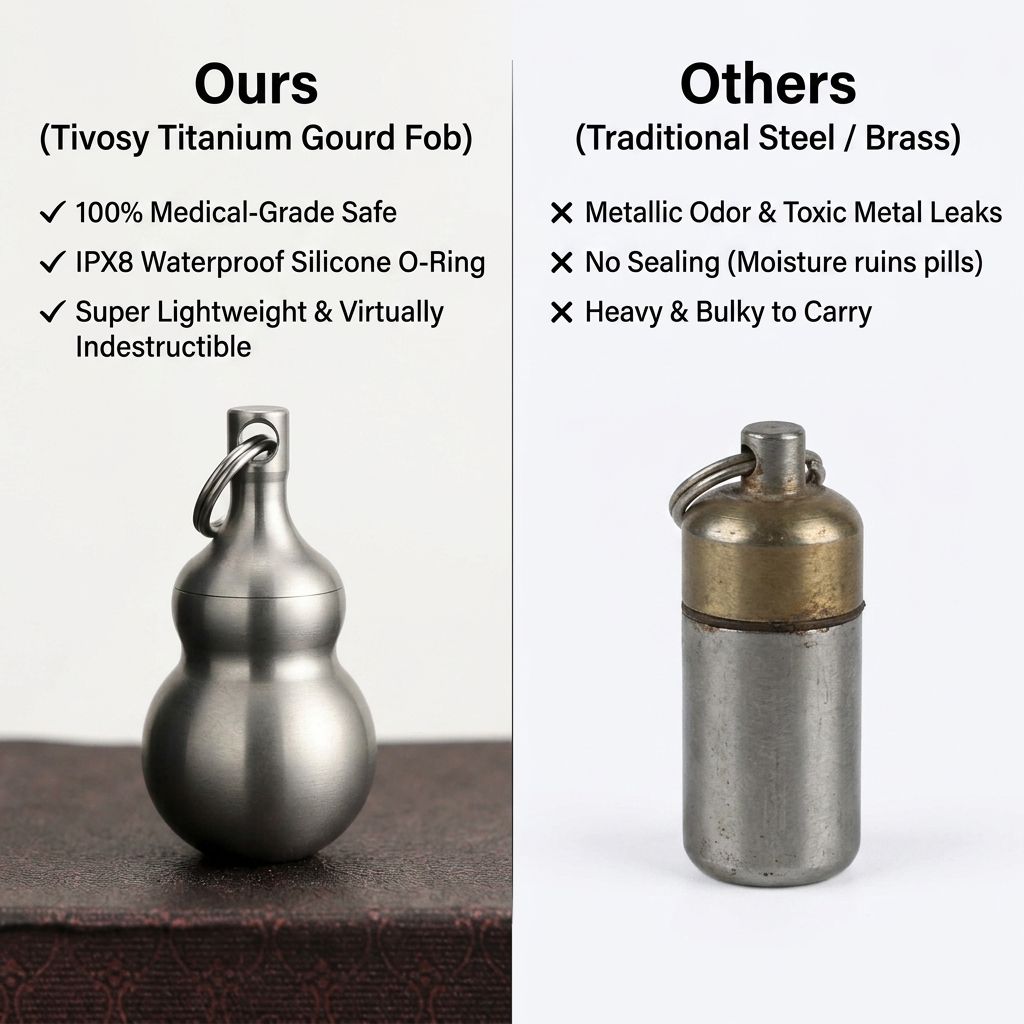 Tivosy Pure Titanium Lucky Gou - Pill Fob Capsule のレビューと価格