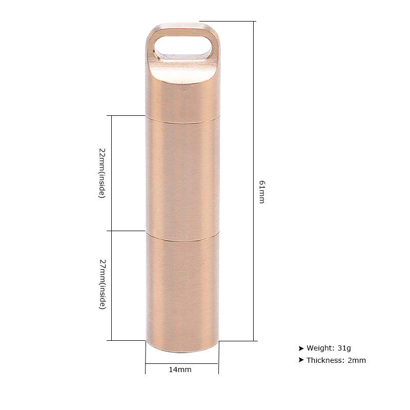 Waterproof Brass Airtight Wate - Pill Fob Capsule のレビューと価格