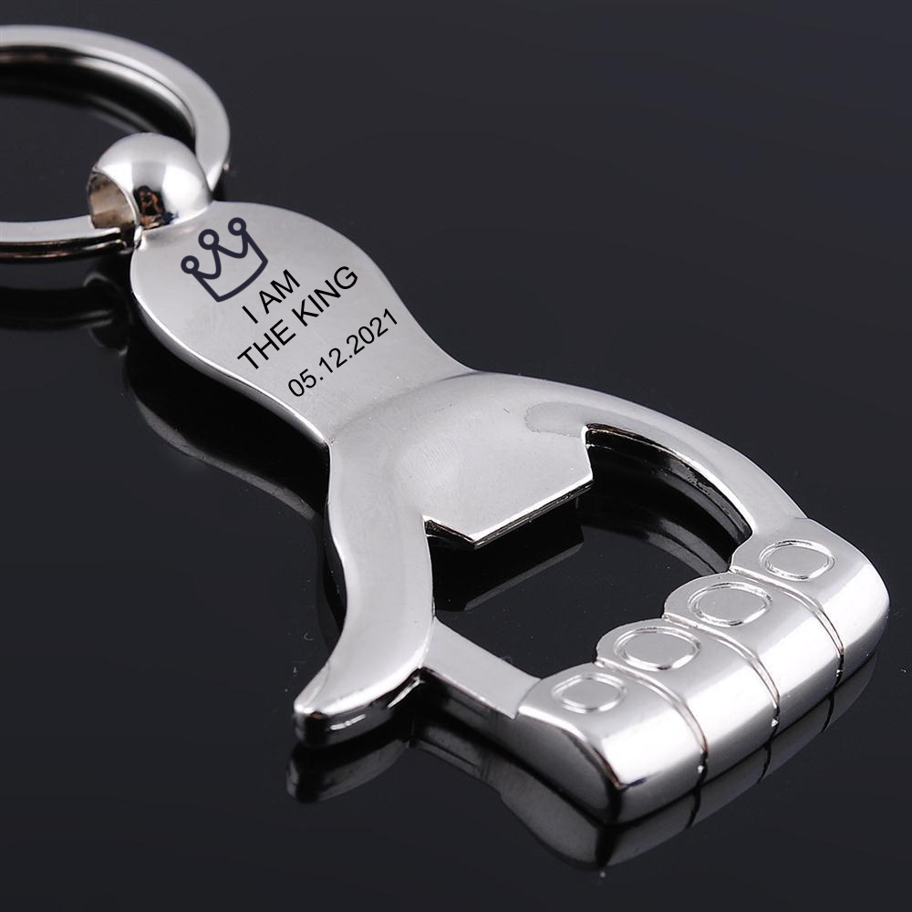 Custom Text Logo Keychain Thum - Bottle Opener Keyring のレビューと価格