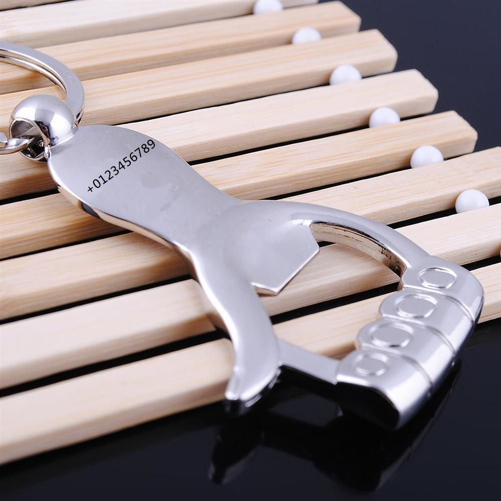Custom Text Logo Keychain Thum - Bottle Opener Keyring のレビューと価格