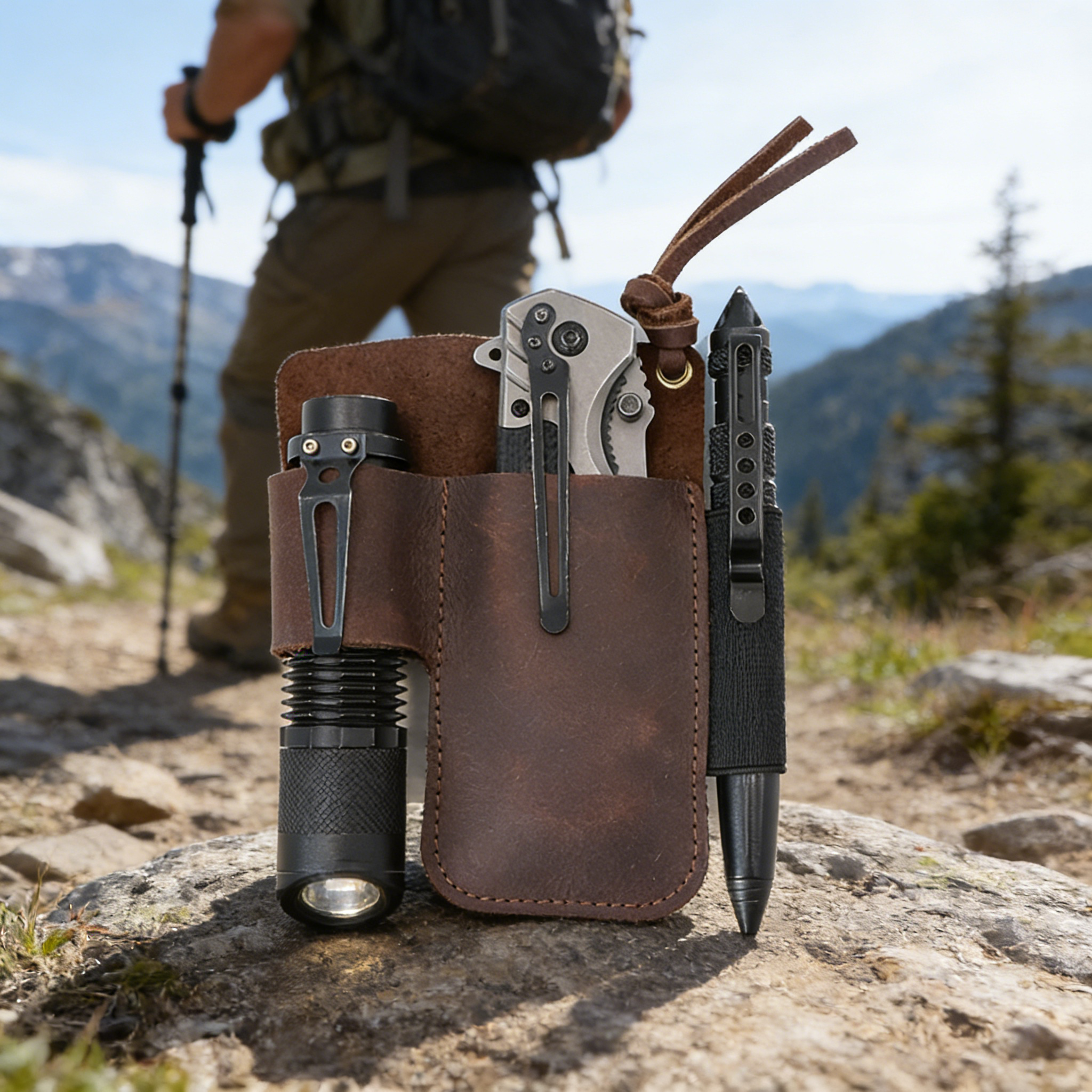 EDC Leather Flashlight Tool Ho - Edc Carry Pouch のレビューと価格