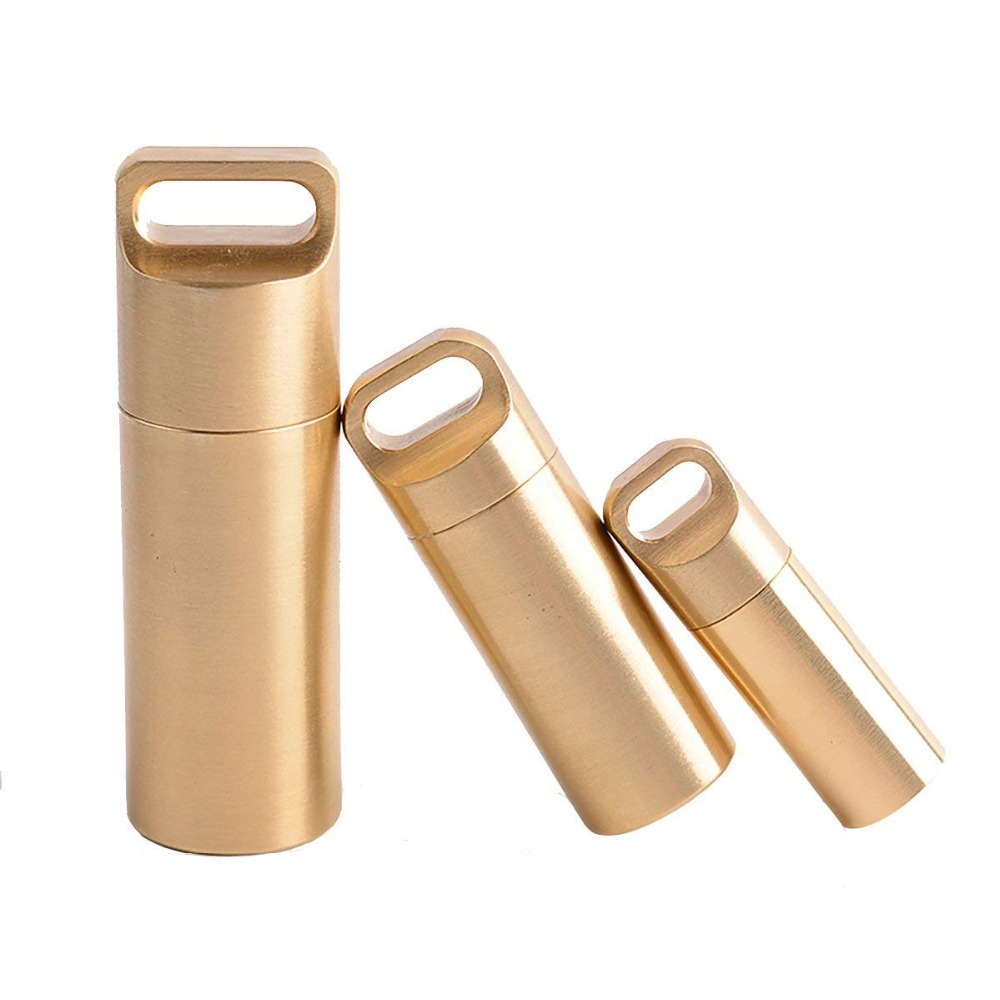 Brass Airtight Watertight Stor - Pill Fob Capsule のレビューと価格