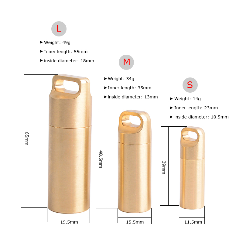 Brass Airtight Watertight Stor - Pill Fob Capsule のレビューと価格