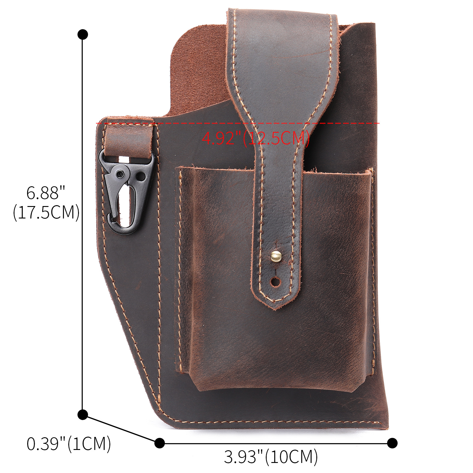 Crazy Horse Leather Phone Hols - Edc Carry For Men のレビューと価格