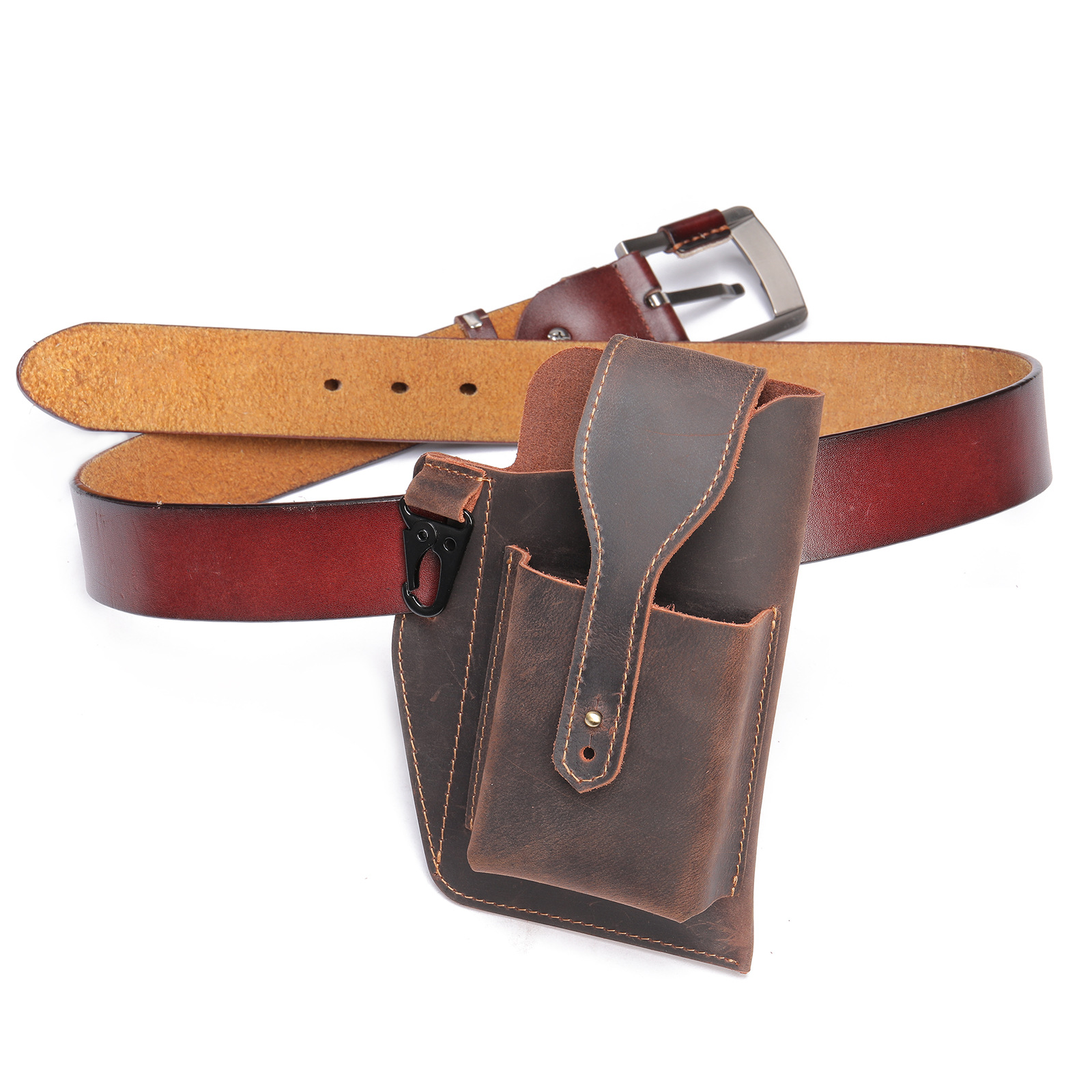 Crazy Horse Leather Phone Hols - Edc Carry For Men のレビューと価格