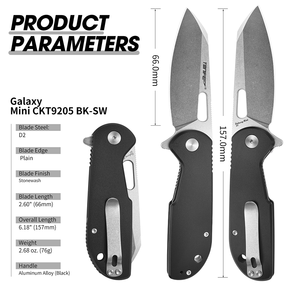 TONIFE Galaxy Mini CKT9205 Fol - Edc Concealed Carry Knife のレビューと価格
