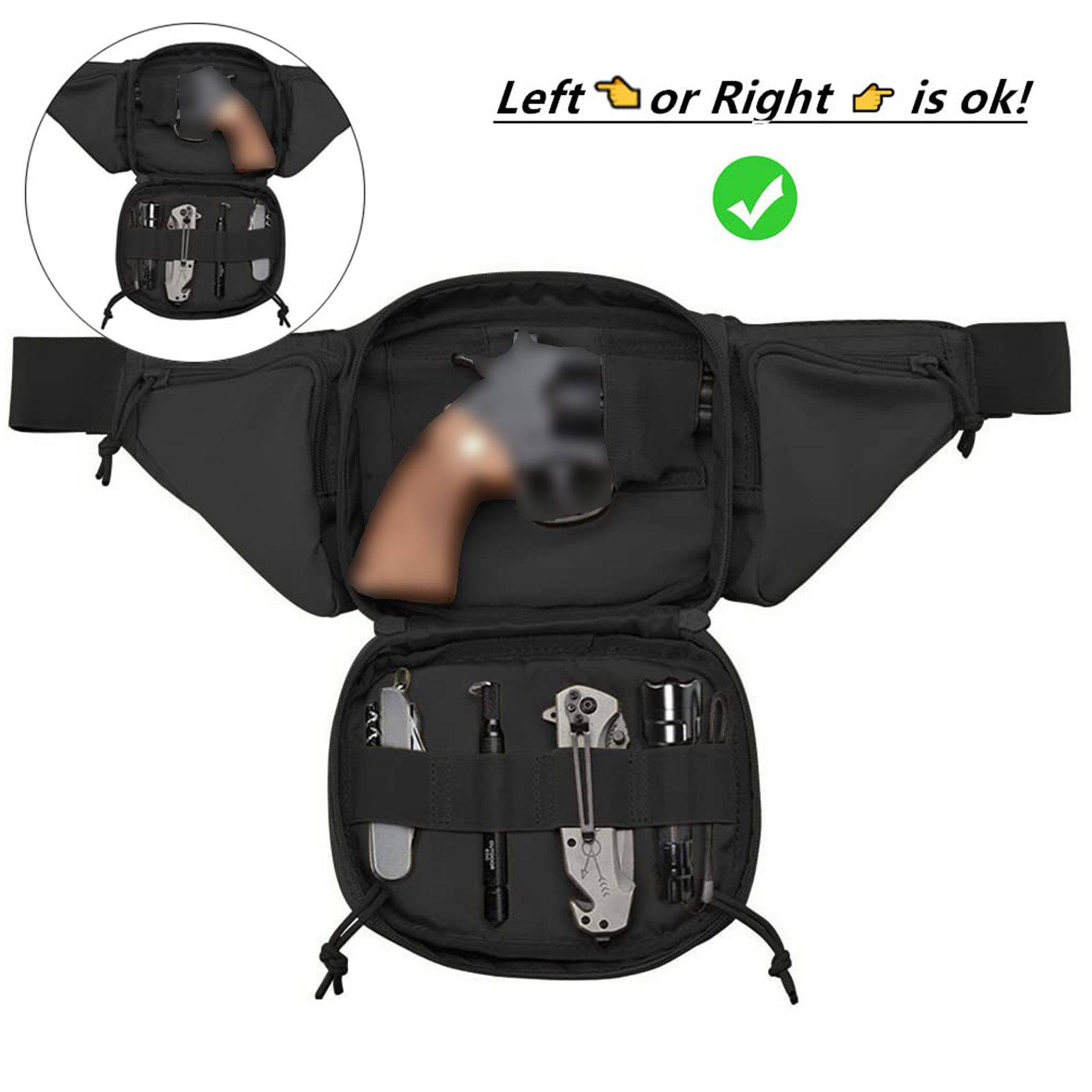 Tactical Fanny Pack Gun Holste - Edc Carry For Men のレビューと価格