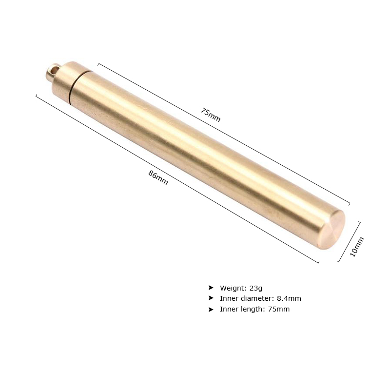 Brass Airtight Watertight Stor - Pill Fob Capsule のレビューと価格